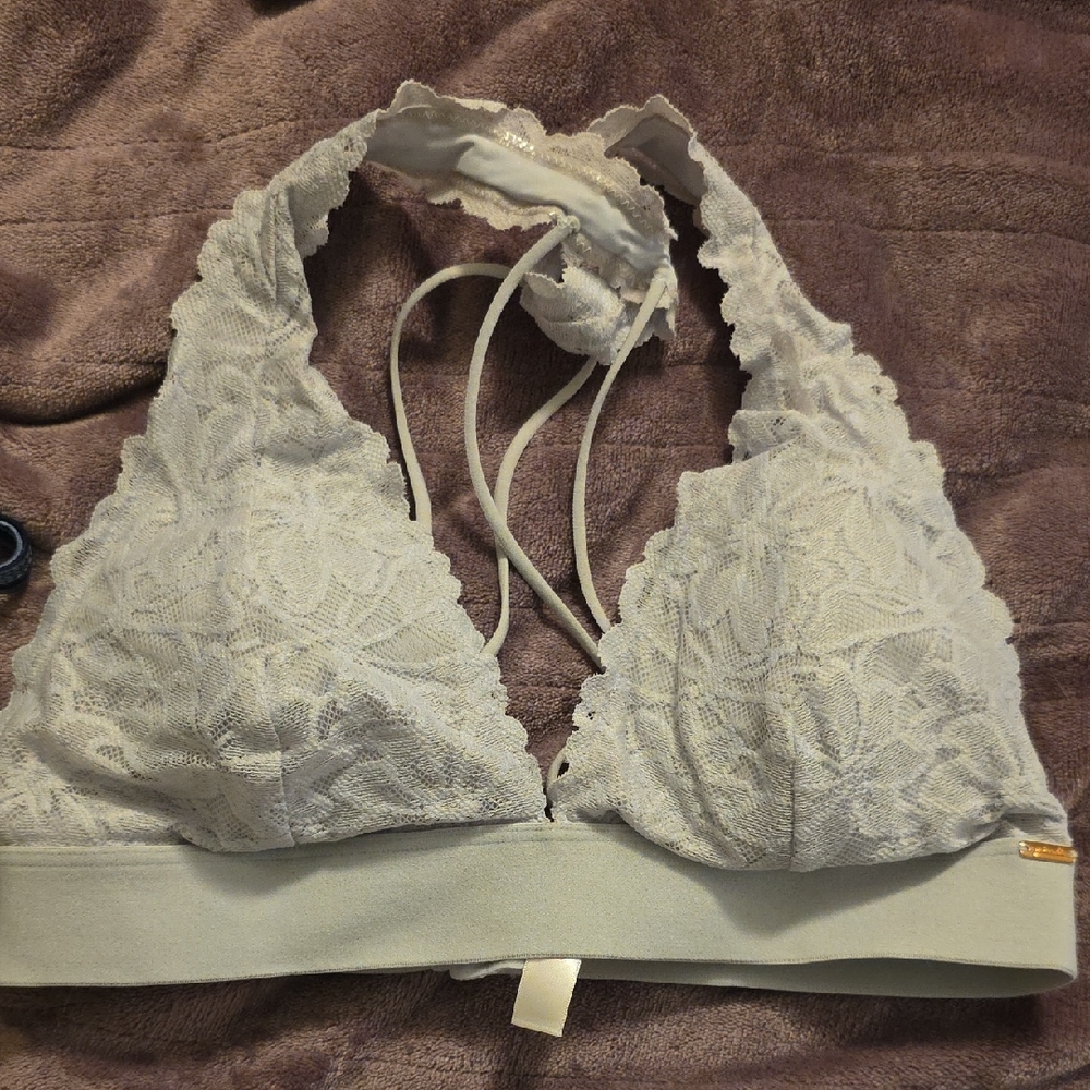 Victoria's Secret Lace Halter Bralette - Light Blue